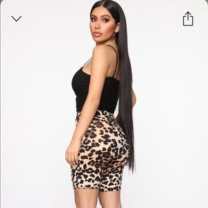 Fashion Nova Leopard Cheetah Print Biker Shorts